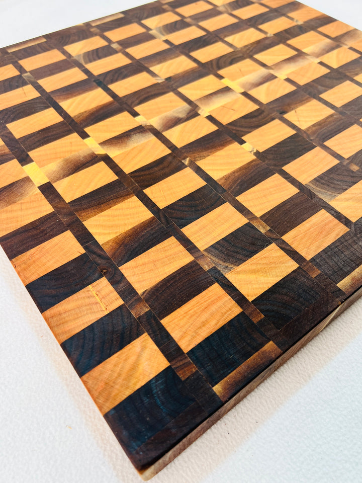 Beautiful End Grain Cutting Board Cherry & Walnut Chopping Block
