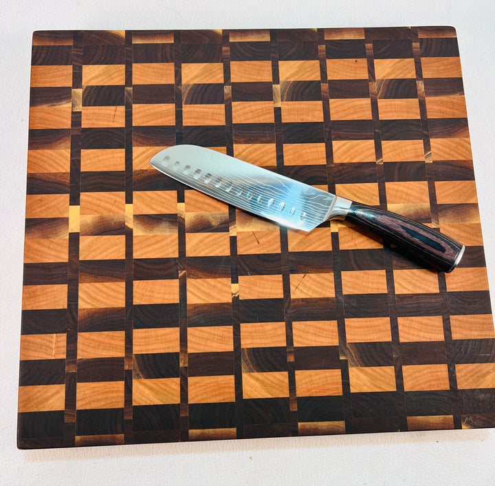 Beautiful End Grain Cutting Board Cherry & Walnut Chopping Block