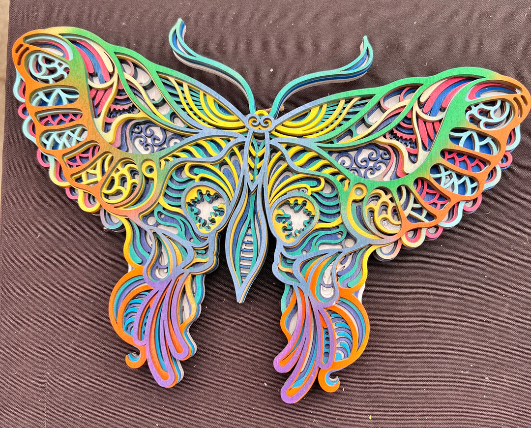 Butterfly Layer Wood Art Mandala 3D Multilayer Art
