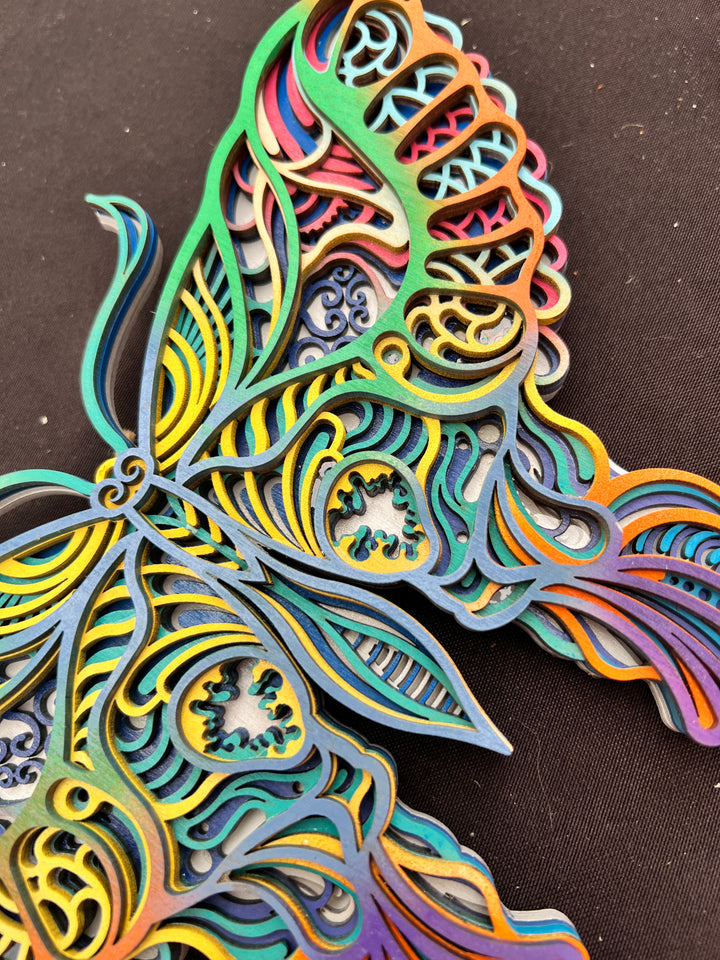 Butterfly Layer Wood Art Mandala 3D Multilayer Art