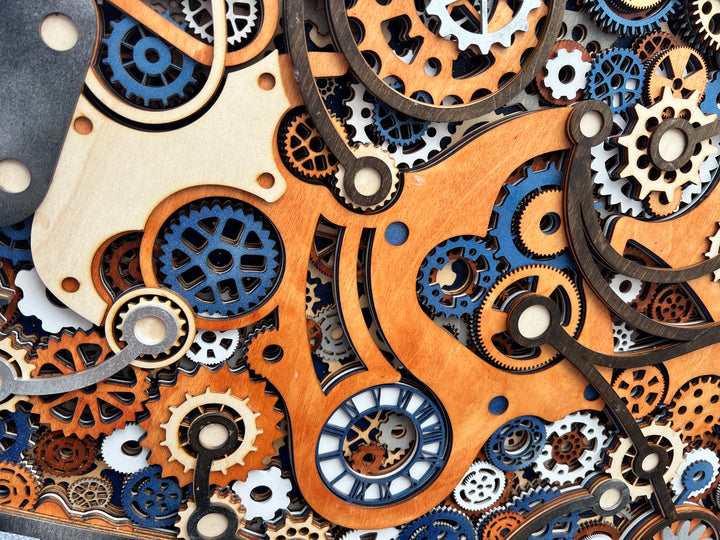 Clock works Art Multilayer Spiritual Wood Art