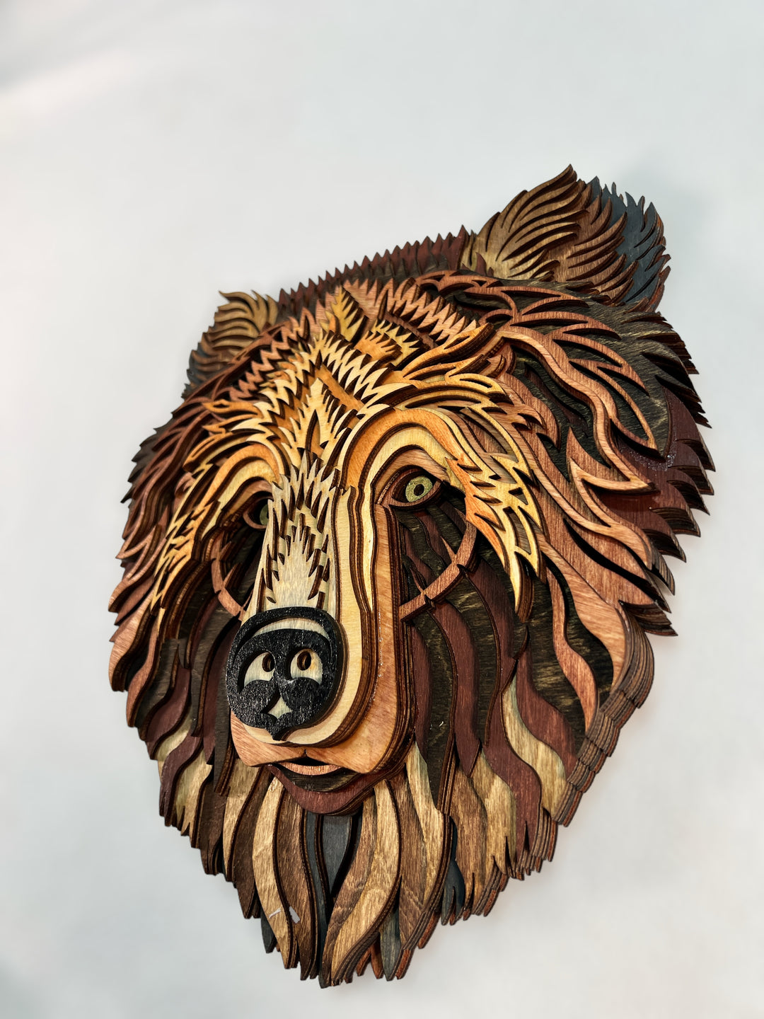 Wall Decoration Bear Head Multilayer Mandala 3D Wood Art
