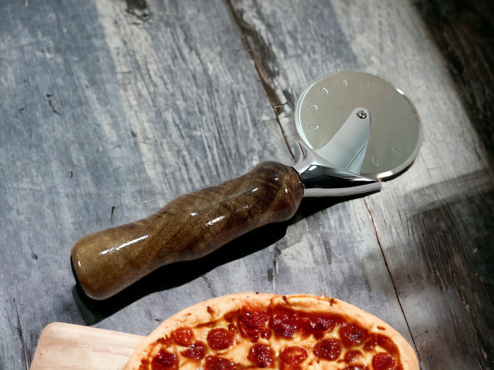 Pizza Cutter Clara Walnut Wood Handle with Stainless Steel Rotary Blade 1028