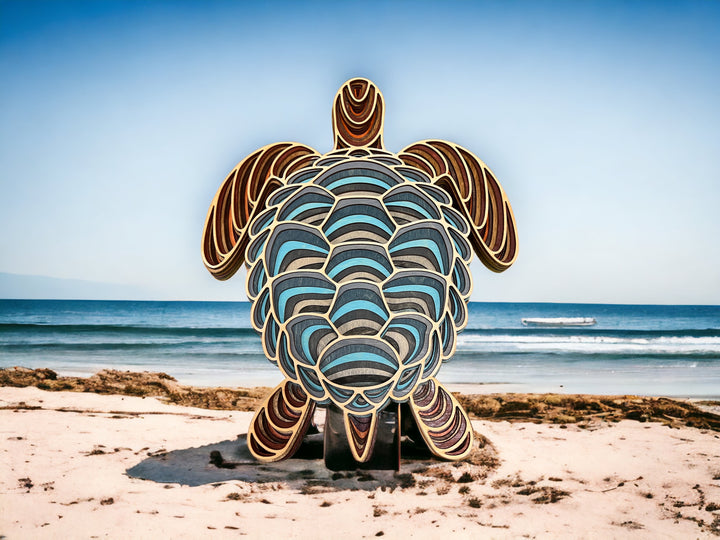 Wall Decoration Sea Turtle Layer Wood Art Mandala 3D Art Multilayer Art 2402