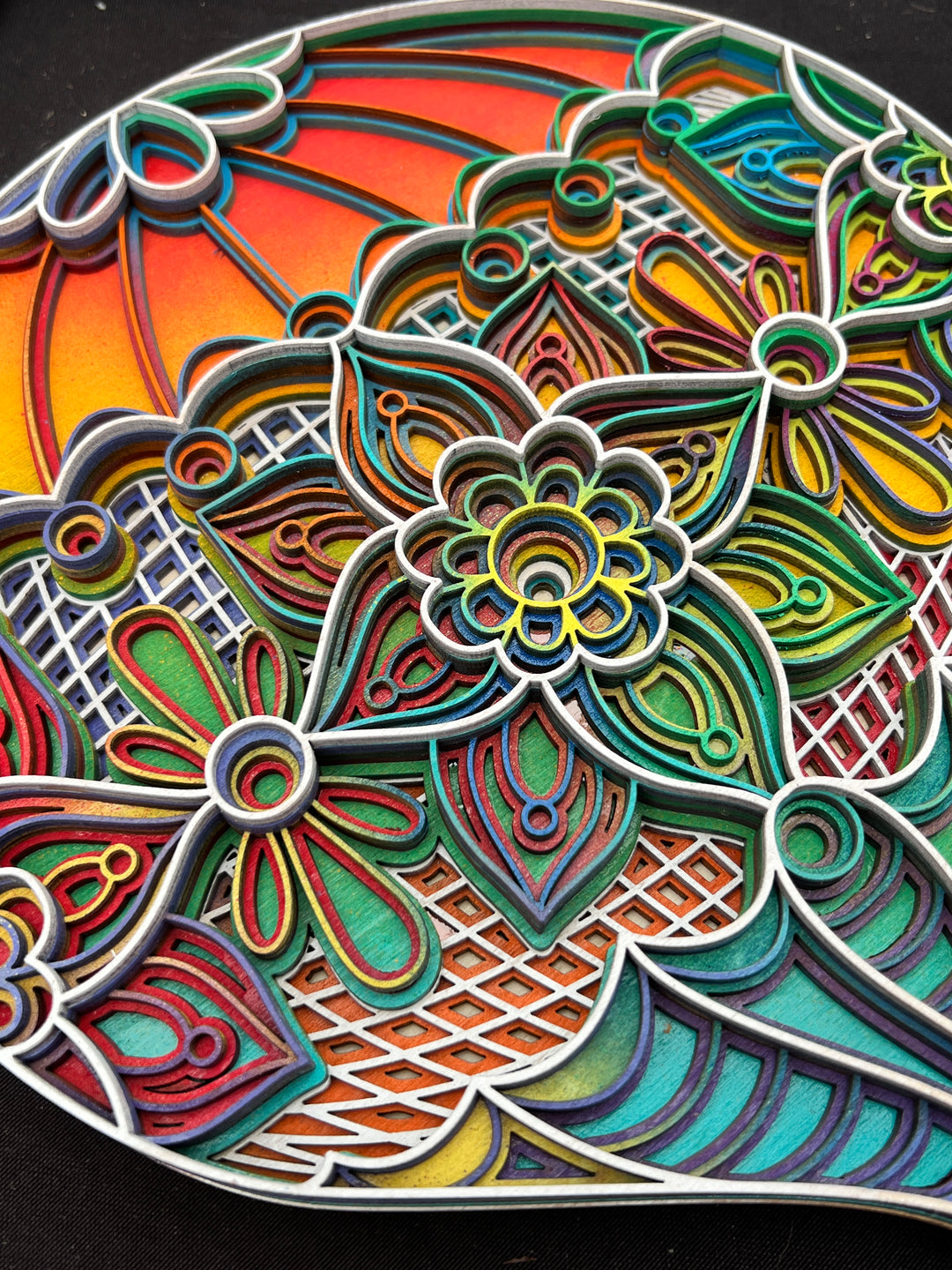 Hot air balloon Mandala 3D Art Multilayer Wood