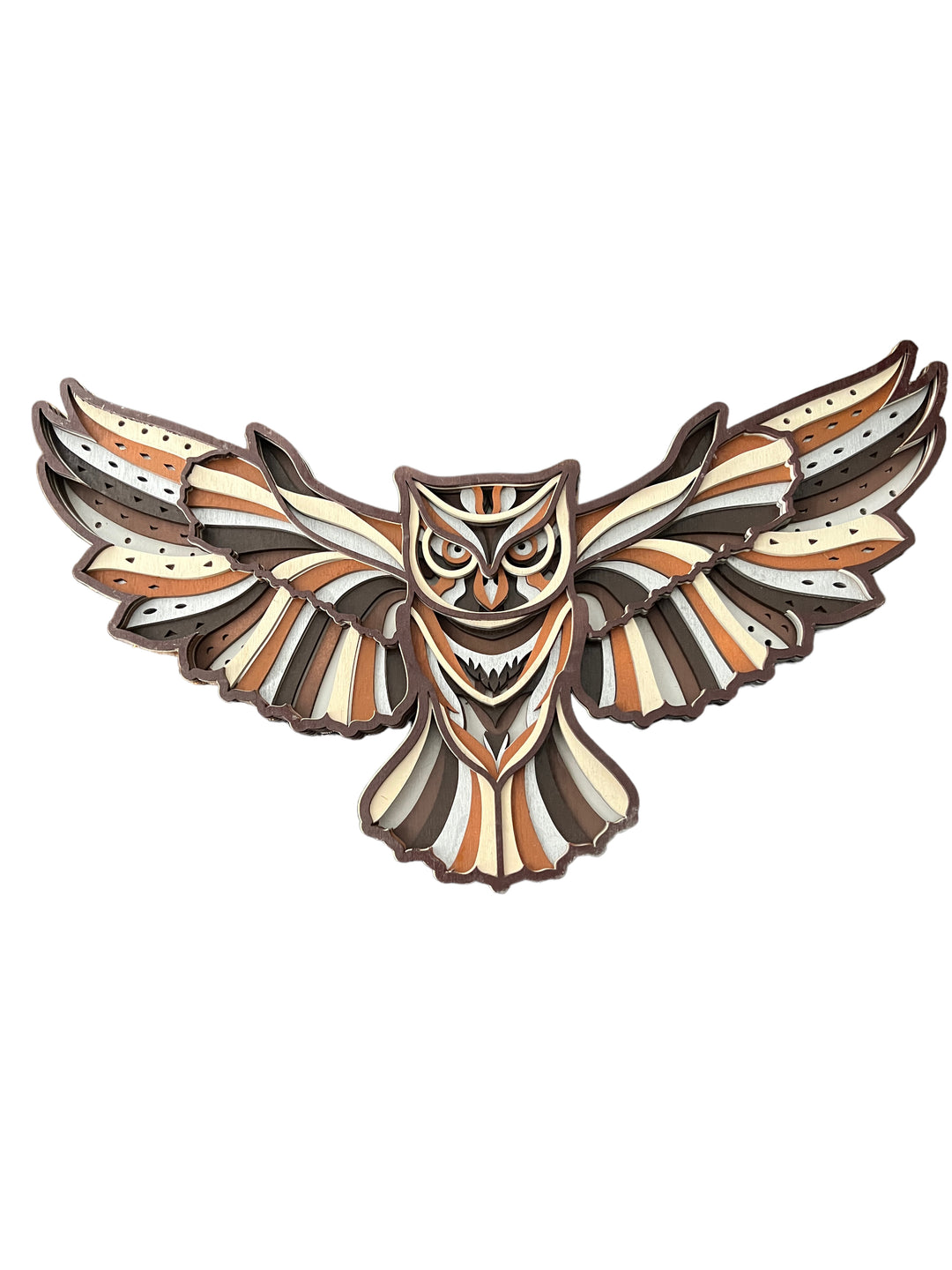 Wall Decoration Owl Flying 3D Art Multilayer Wood Art 2387