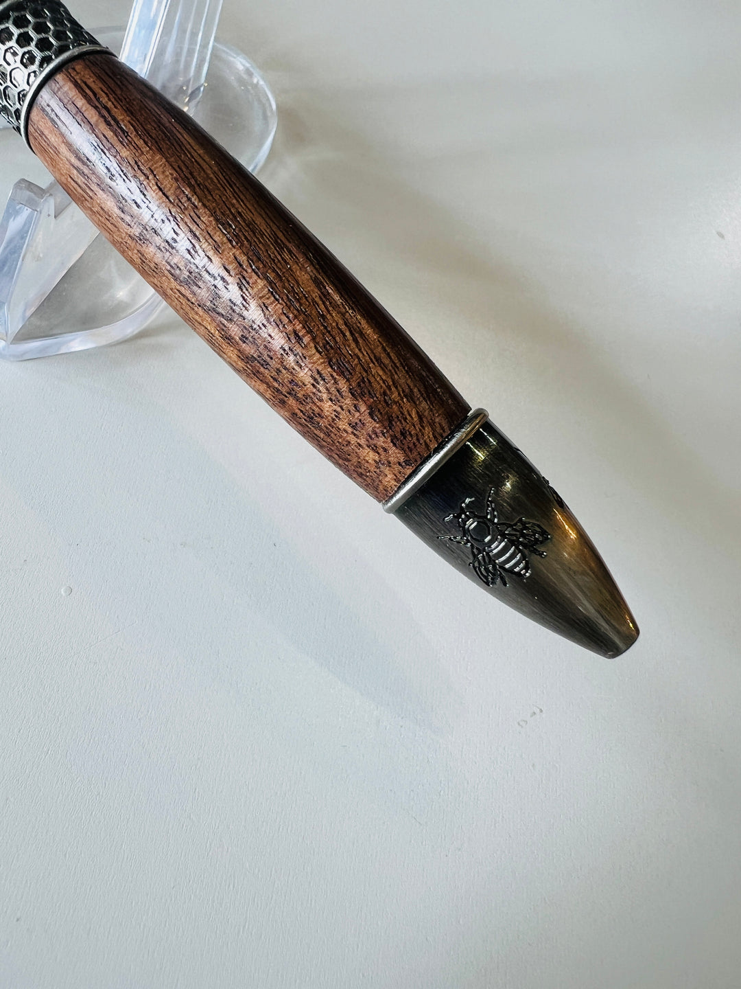 Pen Ballpoint Honey Bee Theme Walnut Gunmetal Hardware