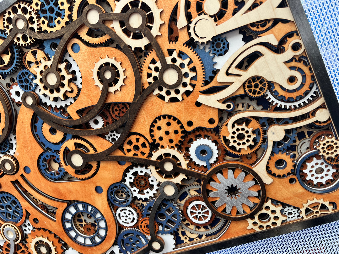 Clock works Art Multilayer Spiritual Wood Art