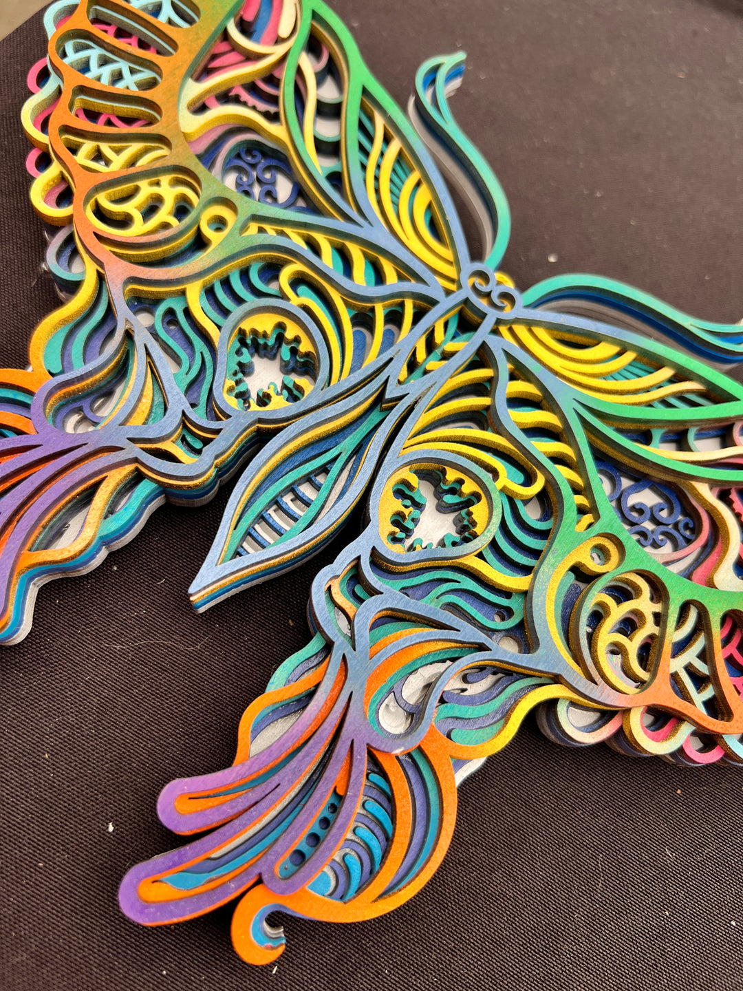 Butterfly Layer Wood Art Mandala 3D Multilayer Art