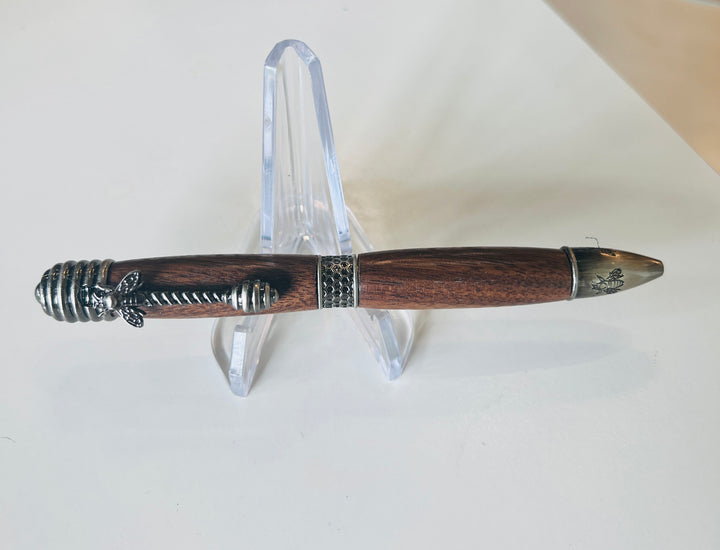 Pen Ballpoint Honey Bee Theme Walnut Gunmetal Hardware