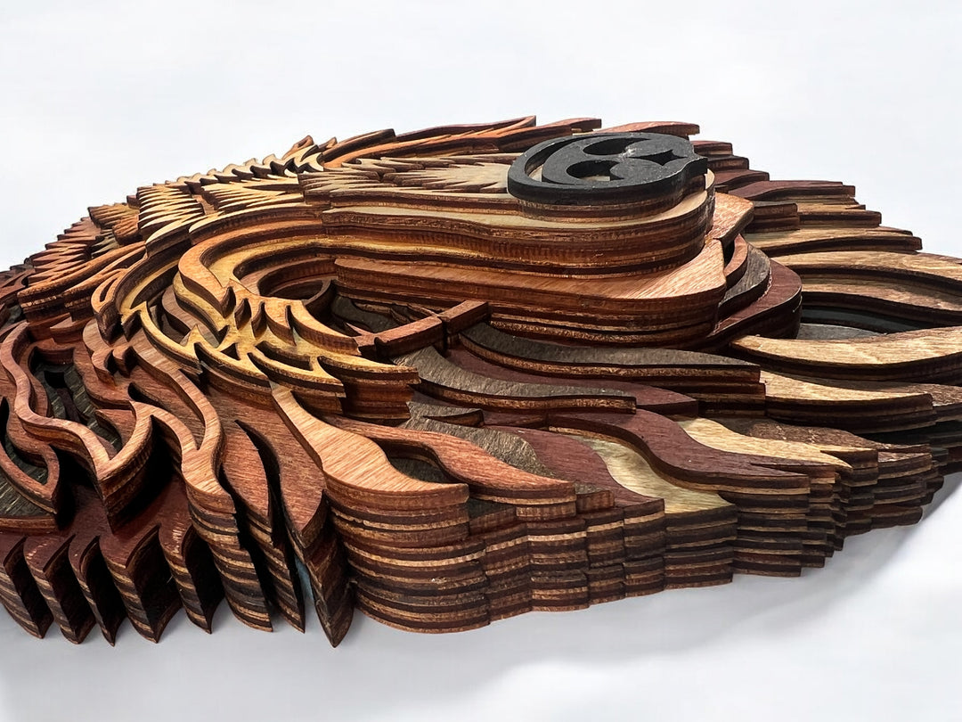 Wall Decoration Bear Head Multilayer Mandala 3D Wood Art