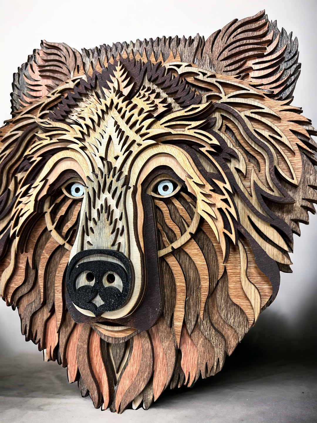 Wall Decoration Bear Head Multilayer Mandala 3D Wood Art 1253