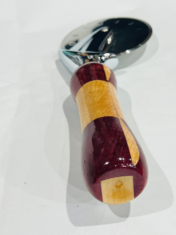 Pizza Cutter Multiple Hardwood Handle with Stainless Steel Rotary Blade 9906