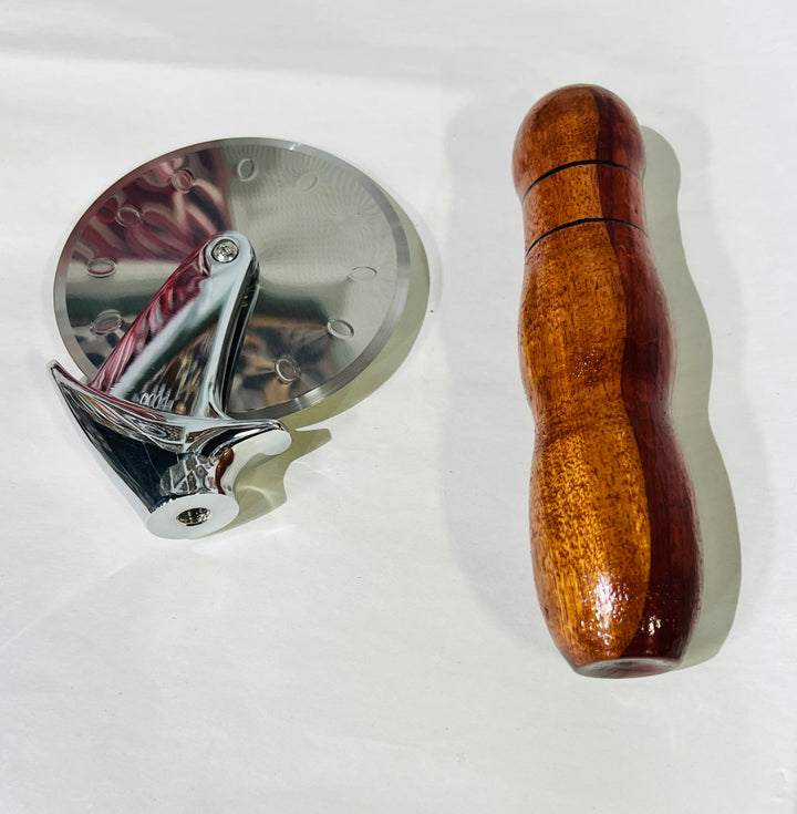 Pizza Cutter Multiple Hardwood Handle with Stainless Steel Rotary Blade 9975