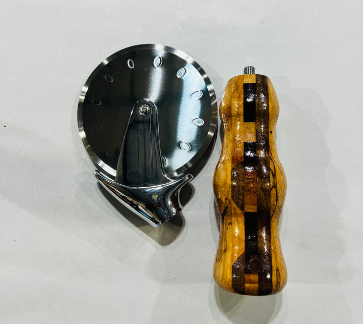 Pizza Cutter Multiple Hardwood Handle with Stainless Steel Rotary Blade 9954