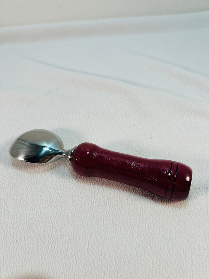 Ice Cream Scoop Purple Heart Wood Handle with Paddle Stainless Steel Scoop