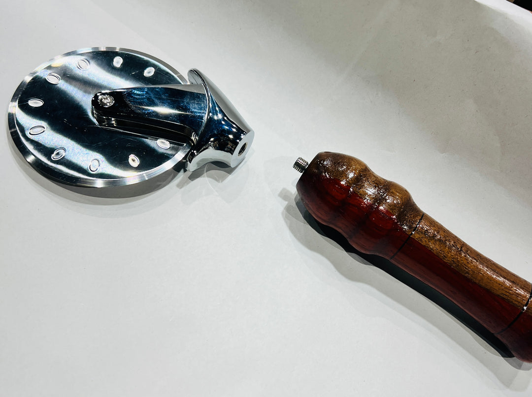 Pizza Cutter walnut and African Padauk 9099