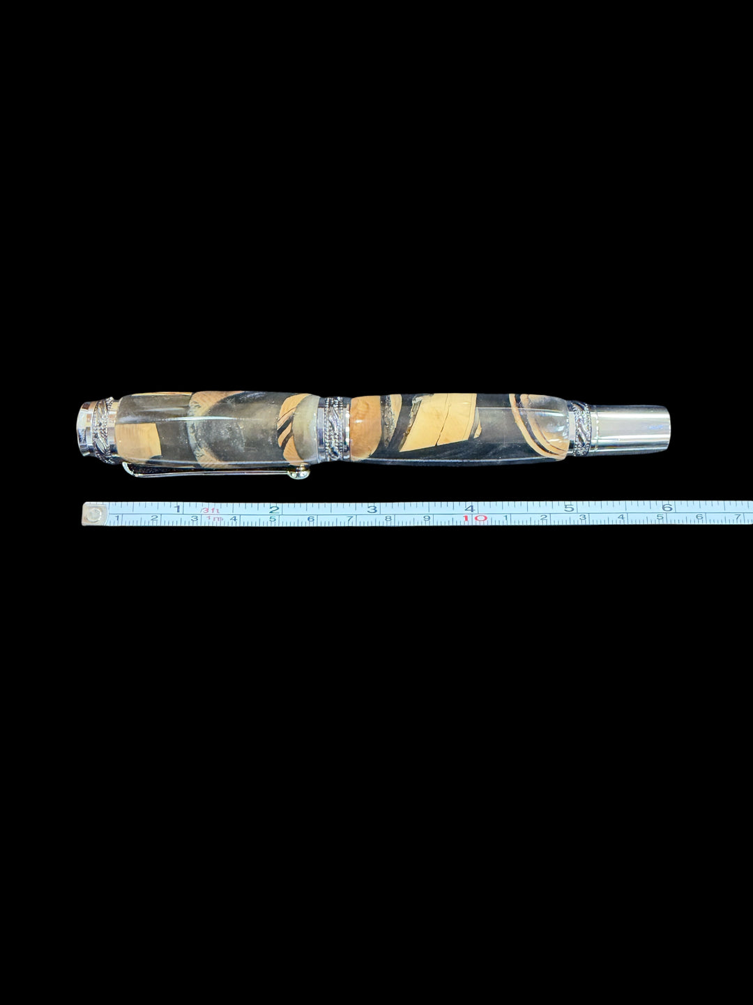 Rollerball Mammoth Bone snd Resin Pen with Gunmetal Hardware