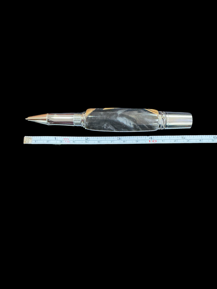 Rollerball Mammoth Bone snd Resin Pen with Gunmetal Hardware