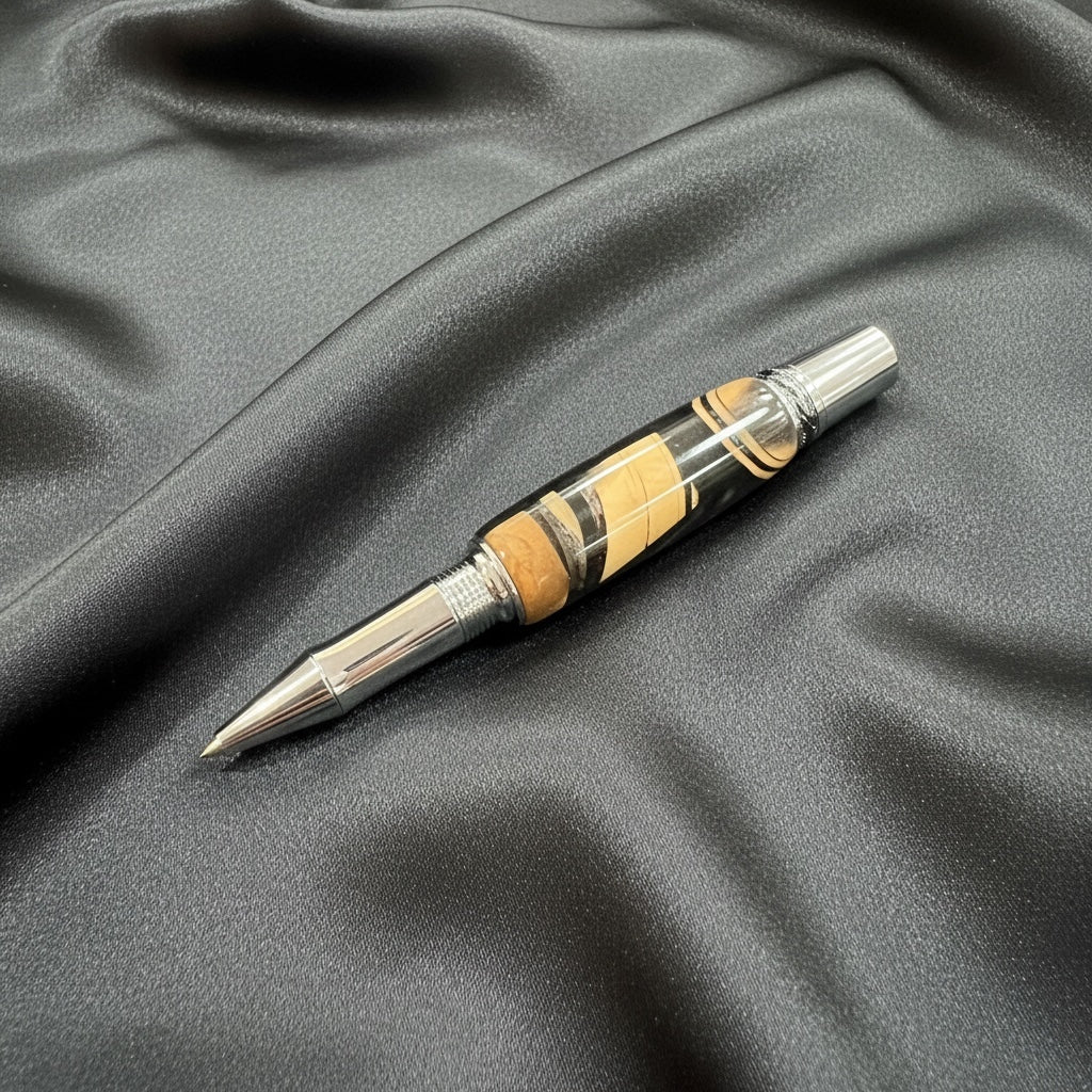 Rollerball Mammoth Bone snd Resin Pen with Gunmetal Hardware