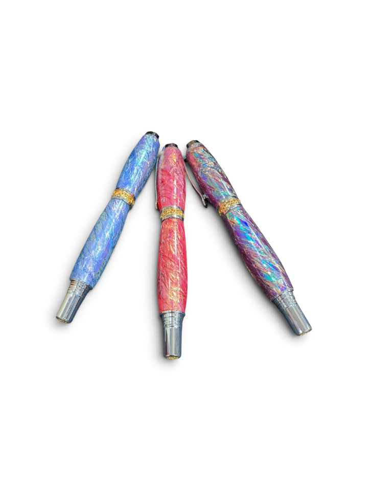Rollerball Opal Fire Resin Pen with Gold and Silver Hardware