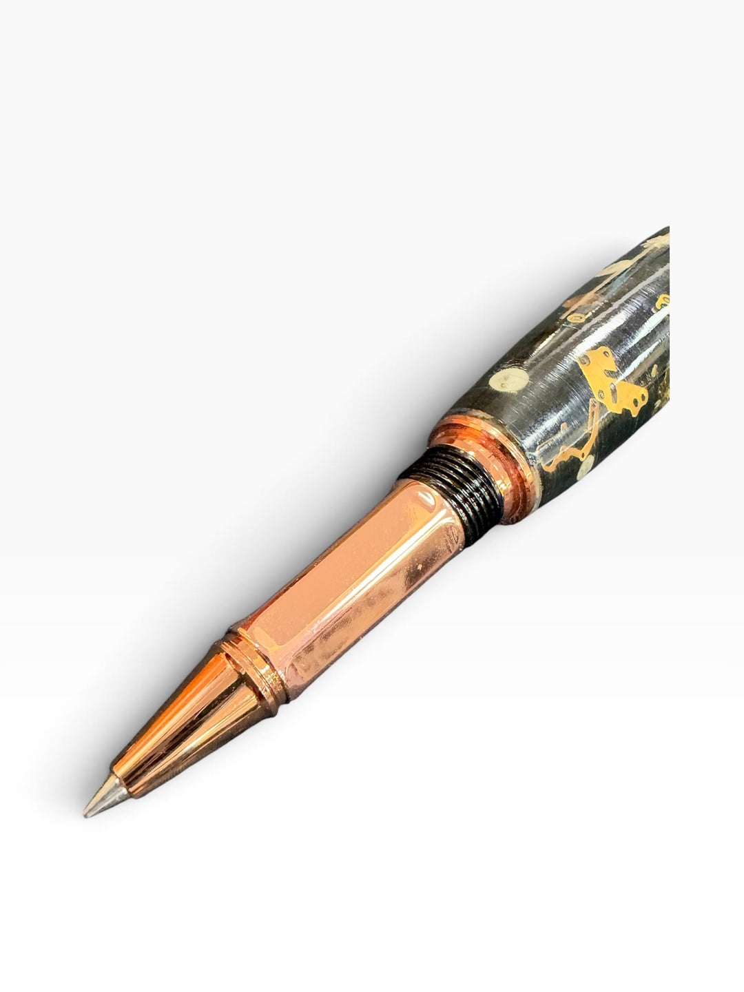 Rollerball Watch Parts Resin Pen with Rose Gold Hardware