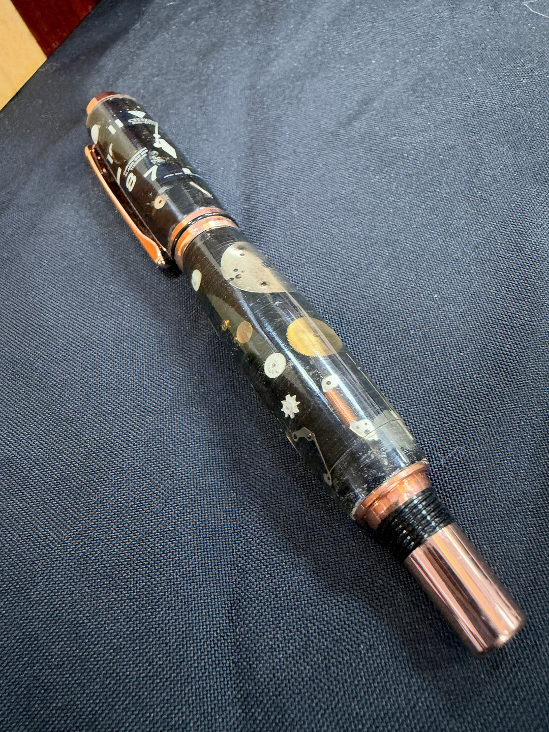 Rollerball Watch Parts Resin Pen with Rose Gold Hardware
