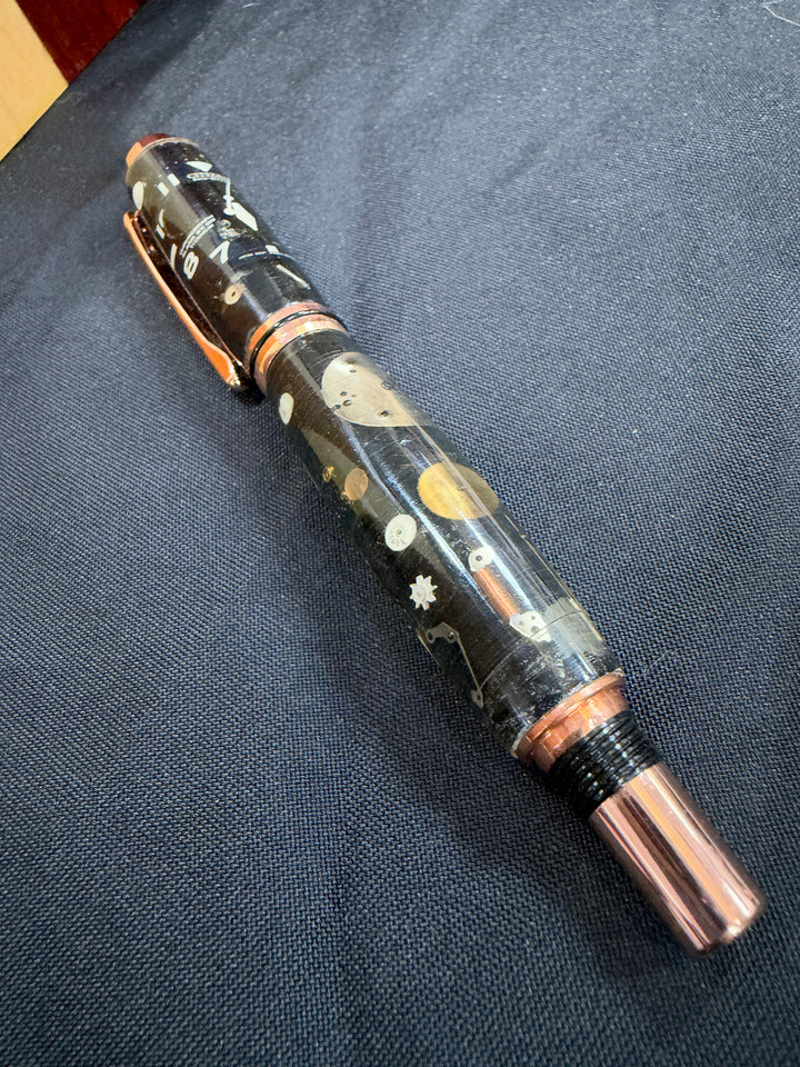 Rollerball Watch Parts Resin Pen with Rose Gold Hardware