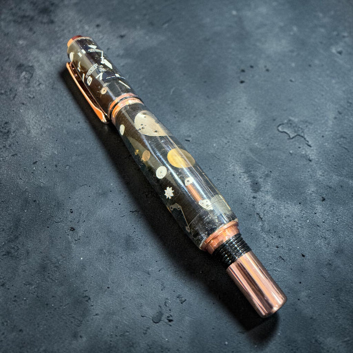 Rollerball Watch Parts Resin Pen with Rose Gold Hardware
