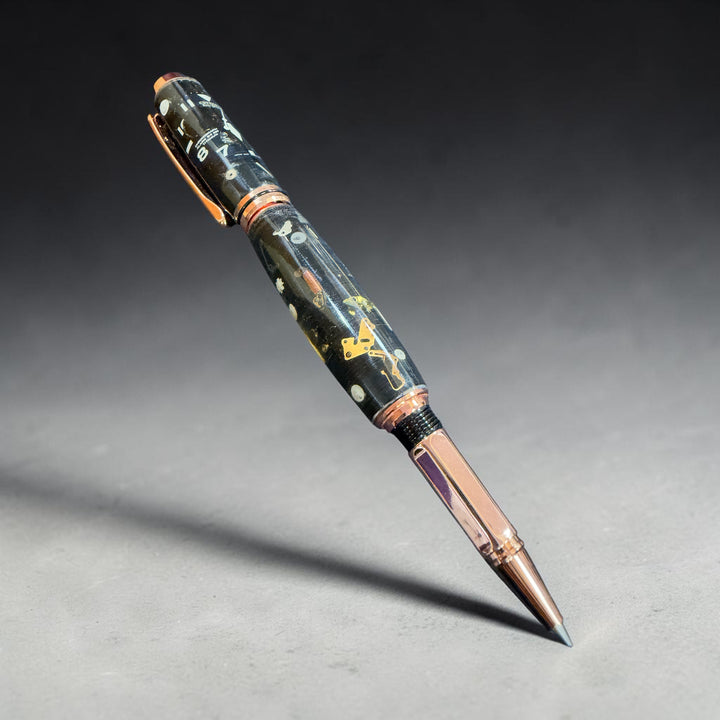 Rollerball Watch Parts Resin Pen with Rose Gold Hardware