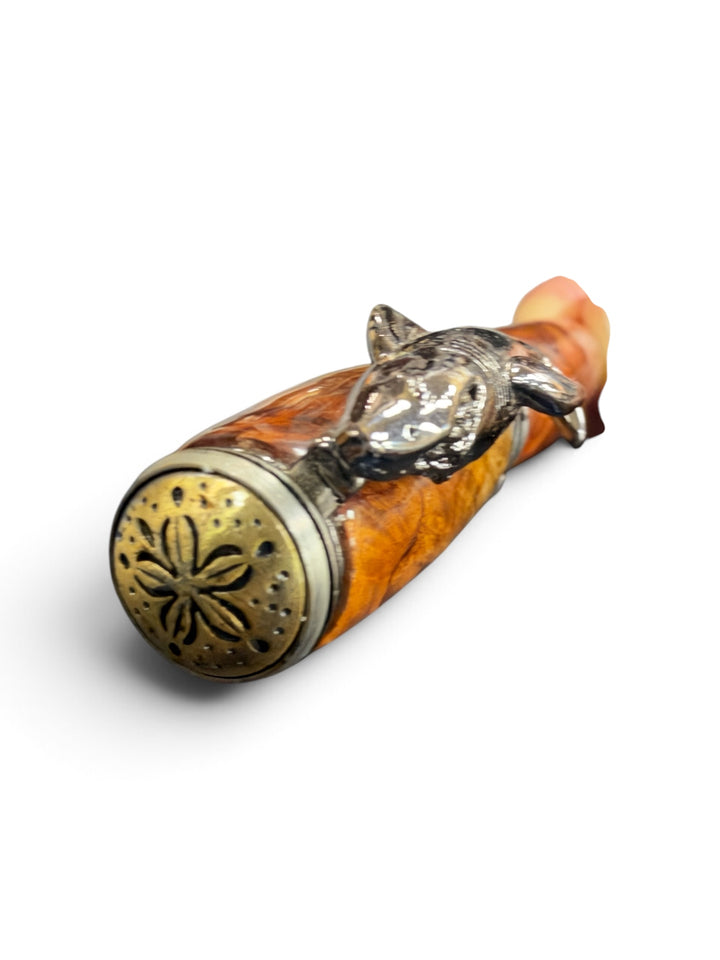 Rollerball Shark Pen Burl with Brushed Nickel Hardware