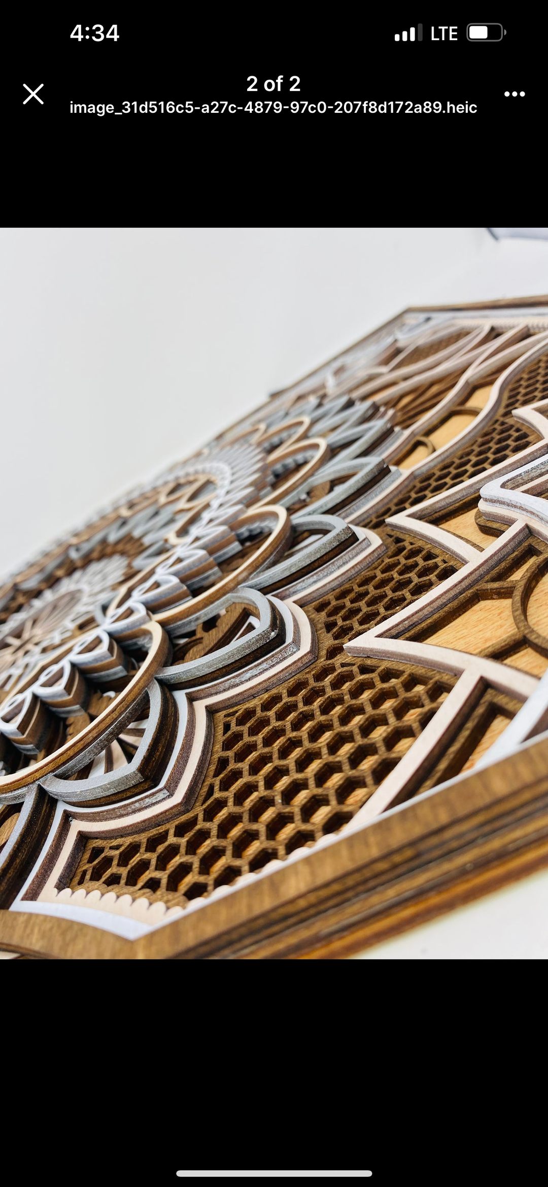 Wall Decoration Rectangle Traditional Mandala 3D Art Multilayer Wood 2420