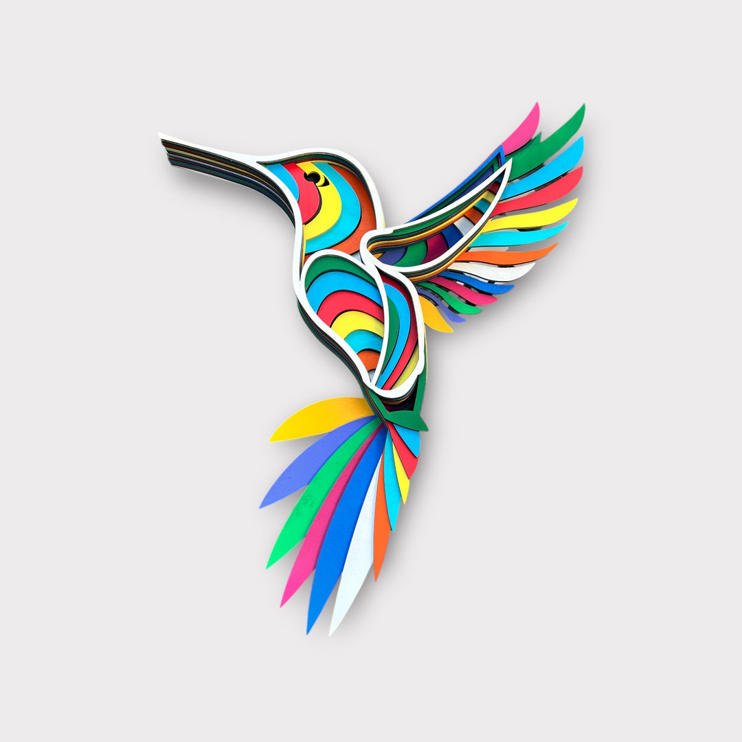 Wall Decoration Hummingbird Wood Layer Art Mandala 3D Art Multilayer