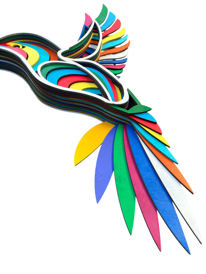 Wall Decoration Hummingbird Wood Layer Art Mandala 3D Art Multilayer