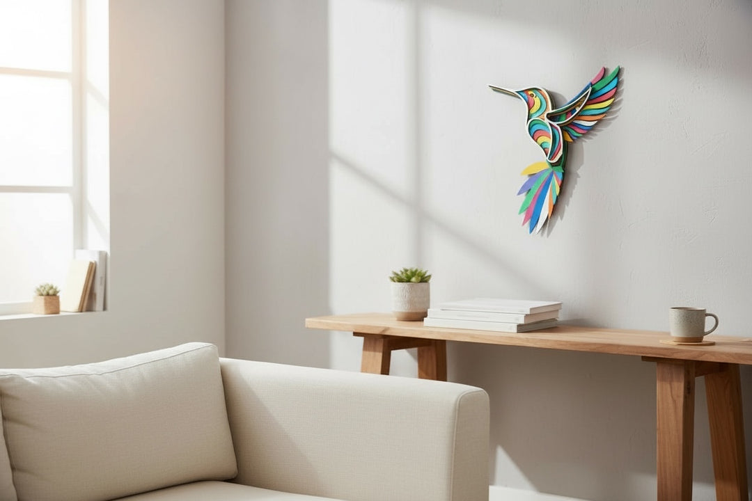 Wall Decoration Hummingbird Wood Layer Art Mandala 3D Art Multilayer