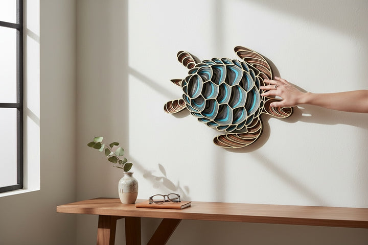 Wall Decoration Sea Turtle Layer Wood Art Mandala 3D Art Multilayer Art