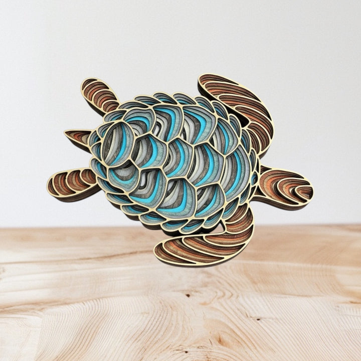 Wall Decoration Sea Turtle Layer Wood Art Mandala 3D Art Multilayer Art