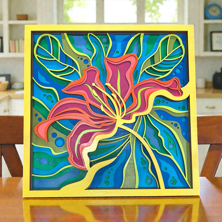 Wall Decoration Flower Exotic Tropical Layer Wood Art Mandala 3D Art 2436