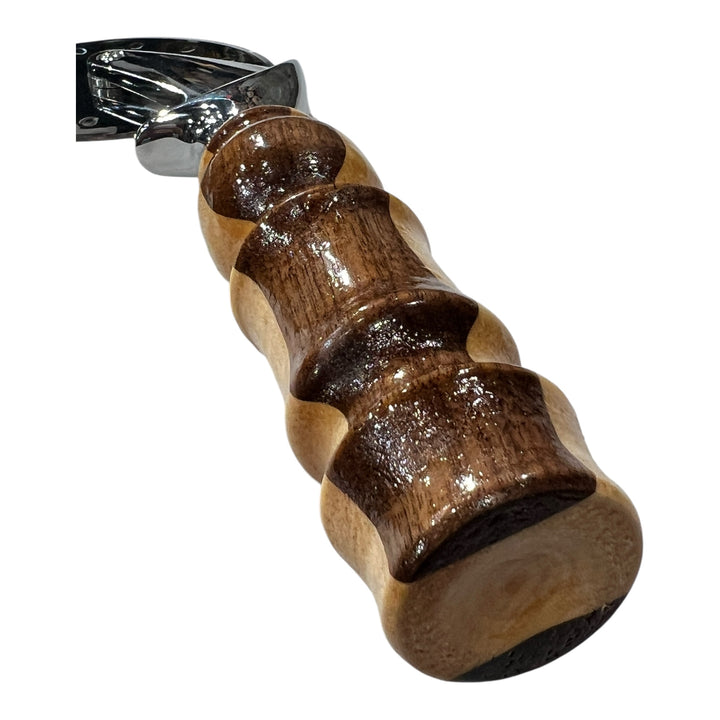 Pizza Cutter Walnut and Maple Hardwood Handle with Stainless Steel Rotary Blade 8002