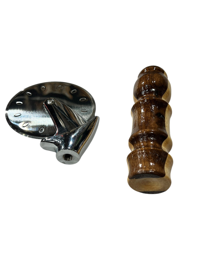 Pizza Cutter Walnut and Maple Hardwood Handle with Stainless Steel Rotary Blade 8002