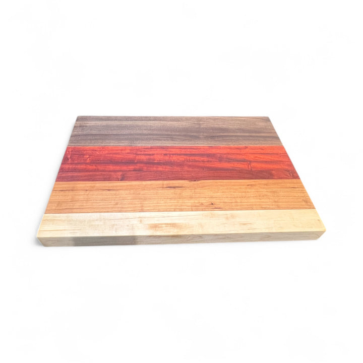 Edge Grain Maple, Cherry, Padauk, and Walnut Cutting Board