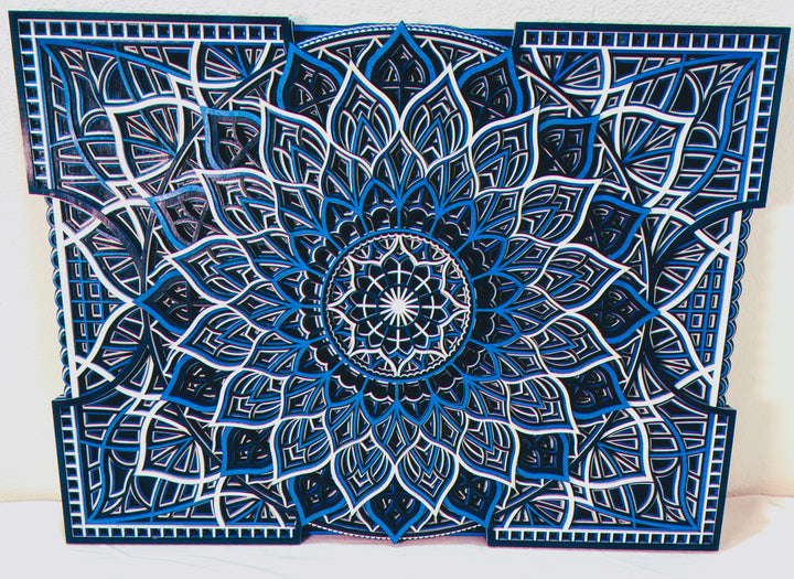 Wall Decoration Traditional Rectangle Layer Wood Art Mandala 3D Art Multi-Layer