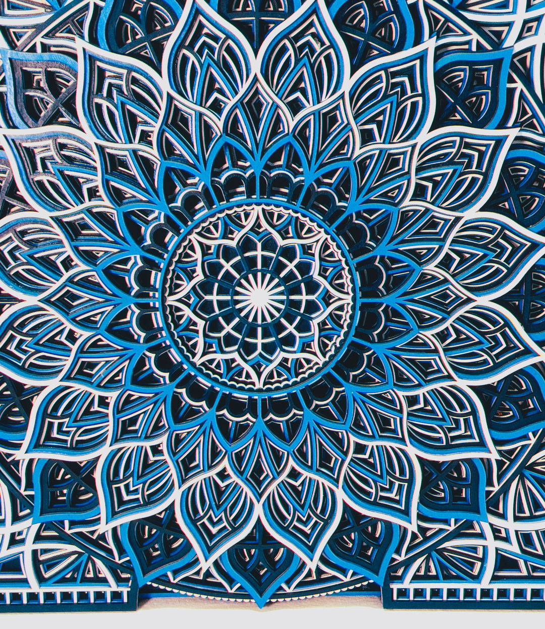 Wall Decoration Traditional Rectangle Layer Wood Art Mandala 3D Art Multi-Layer
