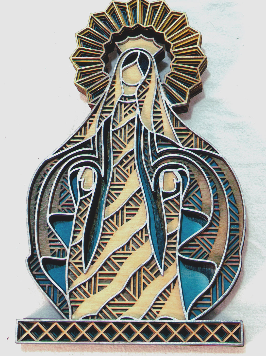 Wall Decoration Madonna Mandala 3D Art Multilayer Wood Art