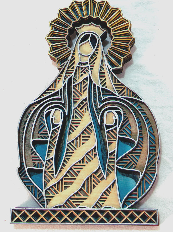 Wall Decoration Madonna Mandala 3D Art Multilayer Wood Art