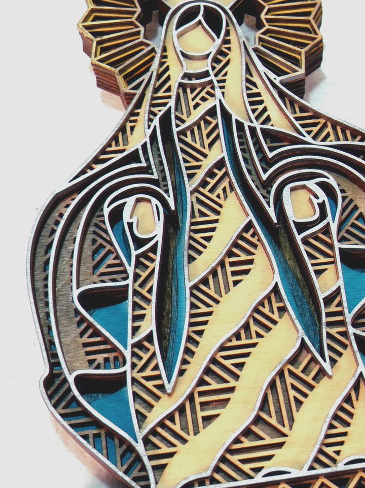 Wall Decoration Madonna Mandala 3D Art Multilayer Wood Art