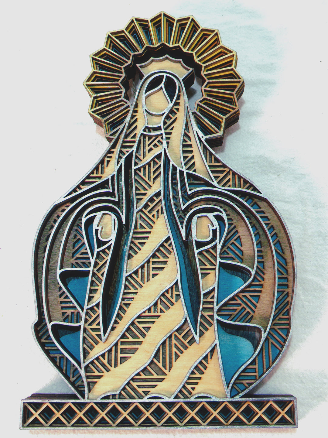 Wall Decoration Madonna Mandala 3D Art Multilayer Wood Art
