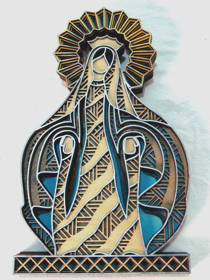 Wall Decoration Madonna Mandala 3D Art Multilayer Wood Art