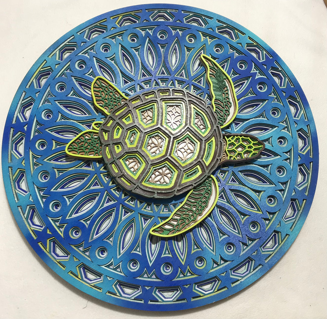 Wall Decoration Turtle in Water layered wall art 5000 Clearance
