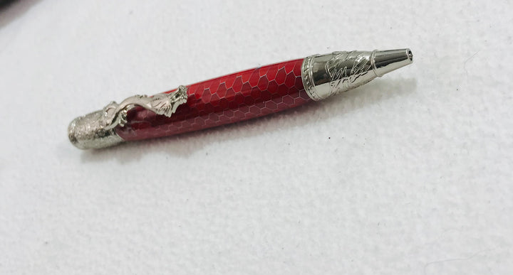 Pen Red Acrylic and Metal metal acrylic Silver metal Hardware 209